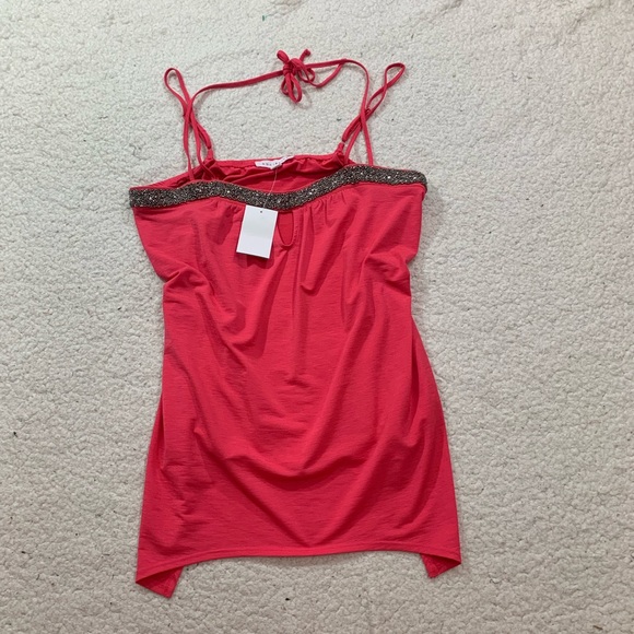 Socialite embellished keyhole multi strap tank O - Picture 2 of 6